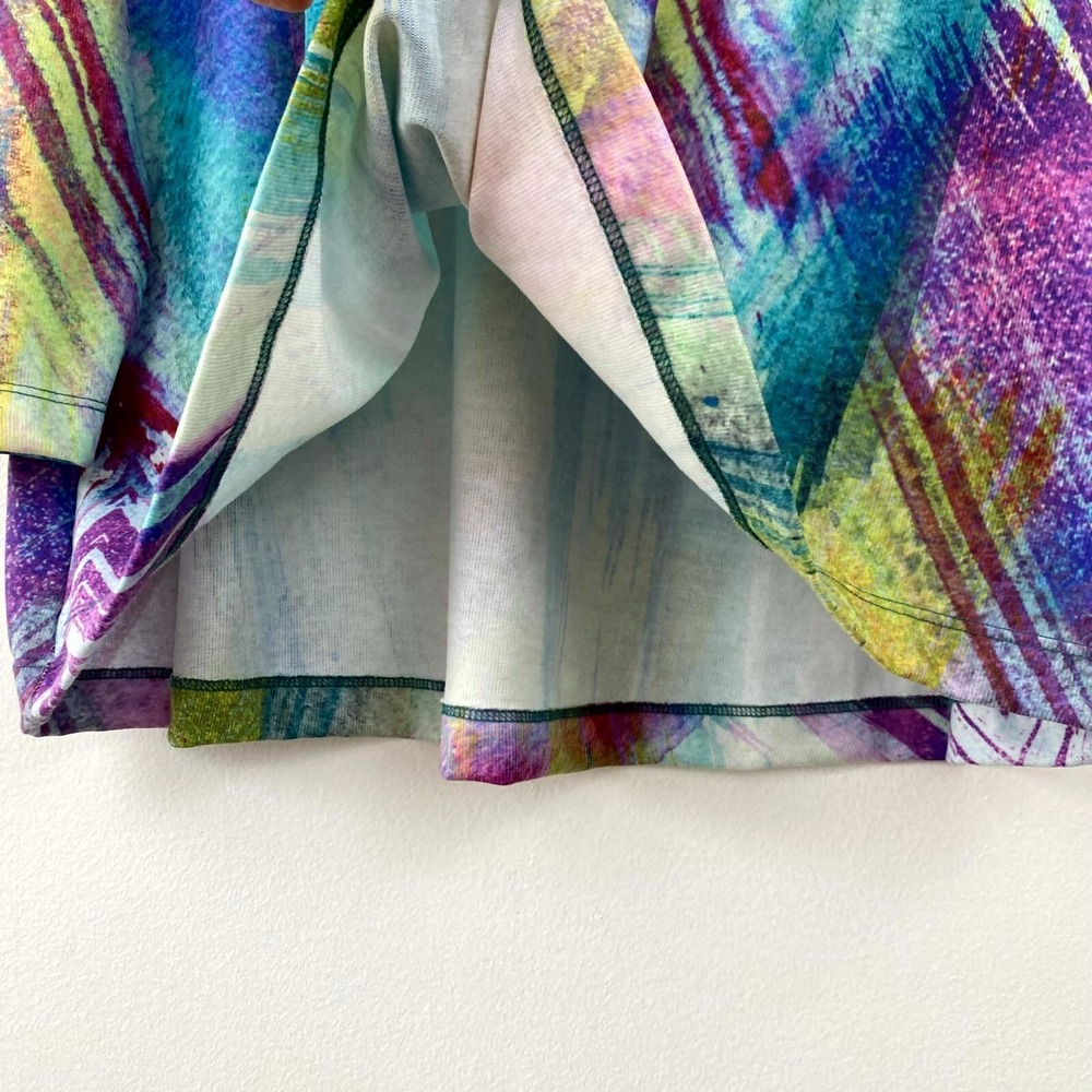 Soft Surroundings Tunic Top Large L Colorful Artsy Spring Purple Abstract Lunch - Picture 15 of 16